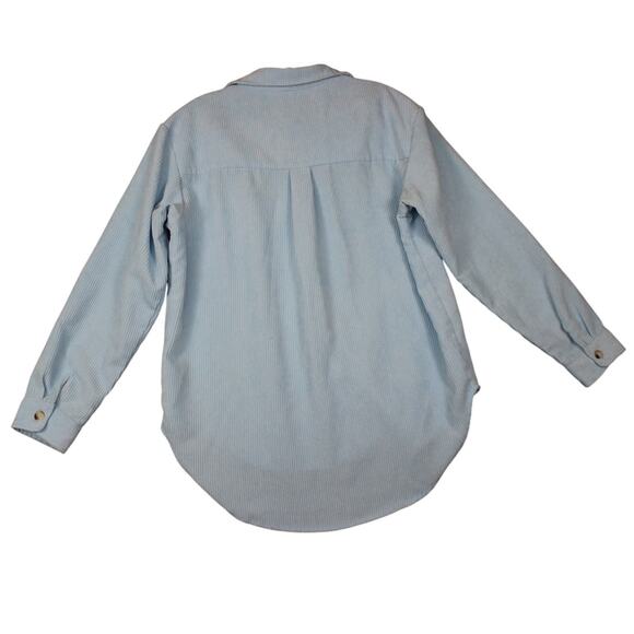 Pink Lily Womens Small Blue LS‎ Corduroy Button Up Top - Picture 6 of 6